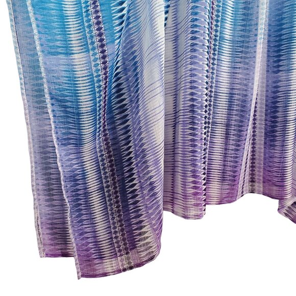 Bleu Rod Beattie Size S M Tunic Sheer Beach Swimwear Cover Up Ombre Blue Purple - Picture 8 of 10